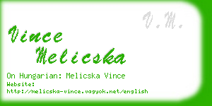 vince melicska business card